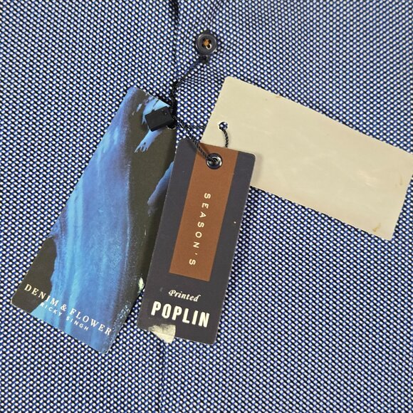 Denim & Flower Ricky Singh Poplin Dress Shirt L Slim Fit NWT - Picture 4 of 10